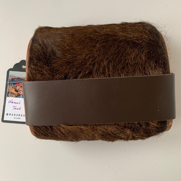 Handbags - NWT @Bag2Roots Camel hair & Teak Bag